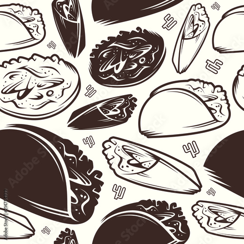 Seamless pattern of mexican food