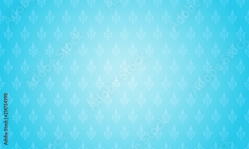 Thai pattern background vector illustration. Thai element pattern on bright blue background.