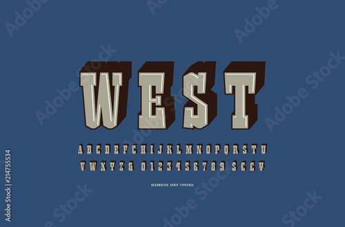 Slab serif bulk font in retro style