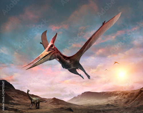 Pteranodon scene 3D illustration
