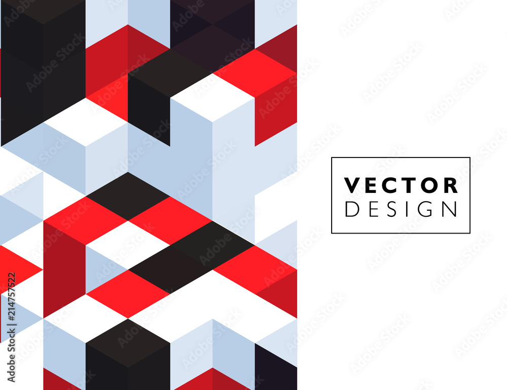 Abstract background with color cubes and grid Abstract background with color cubes and grid