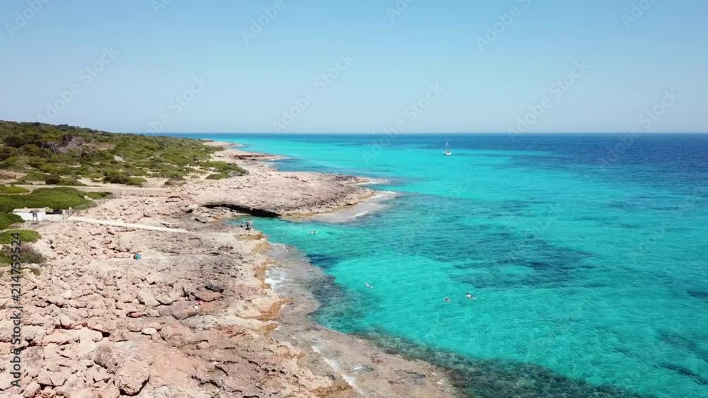 Aerial: Coastline of Mallorca, Spain