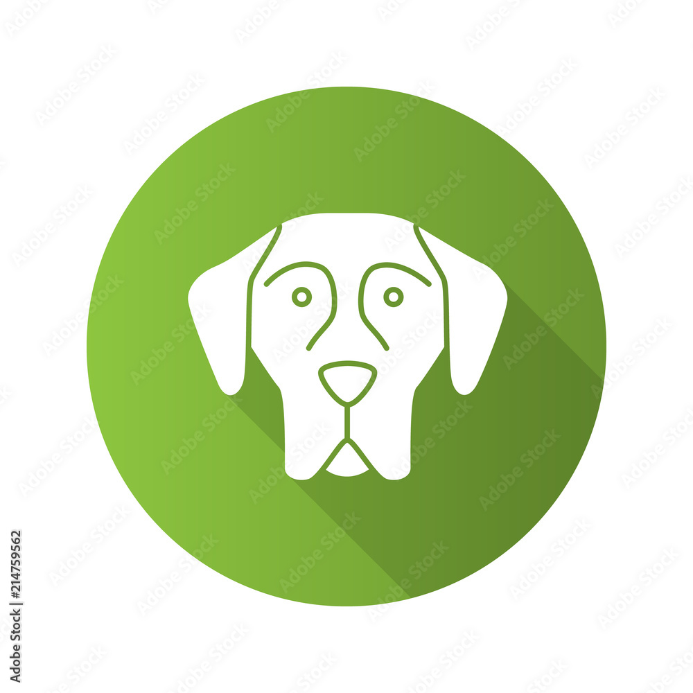 Great Dane flat design long shadow glyph icon Great Dane flat design long shadow glyph icon