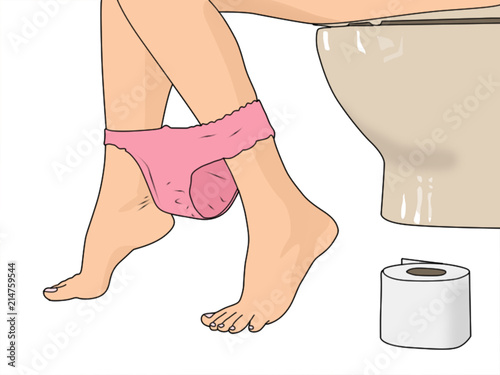 Cropped shot of woman sitting on toilet