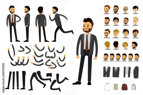 Male caucasian businessman constructor