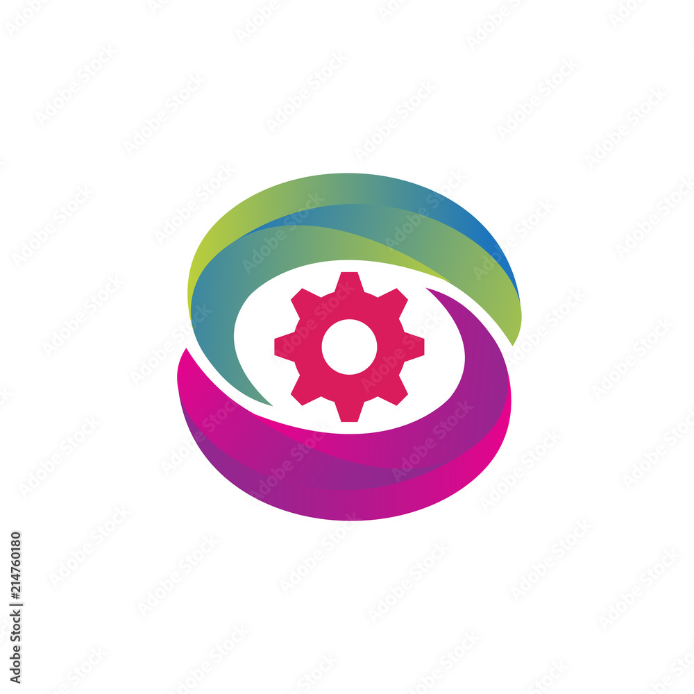 Color Gear Icon Logo