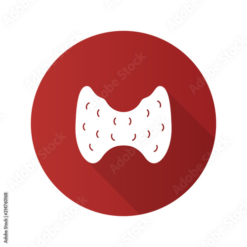 Thyroid gland flat design long shadow glyph icon