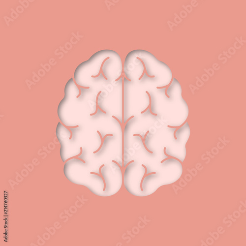 Human brain paper cut out icon