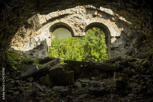 Fototapeta Naklejka Na Ścianę i Meble -  overgrown ruins of the old city