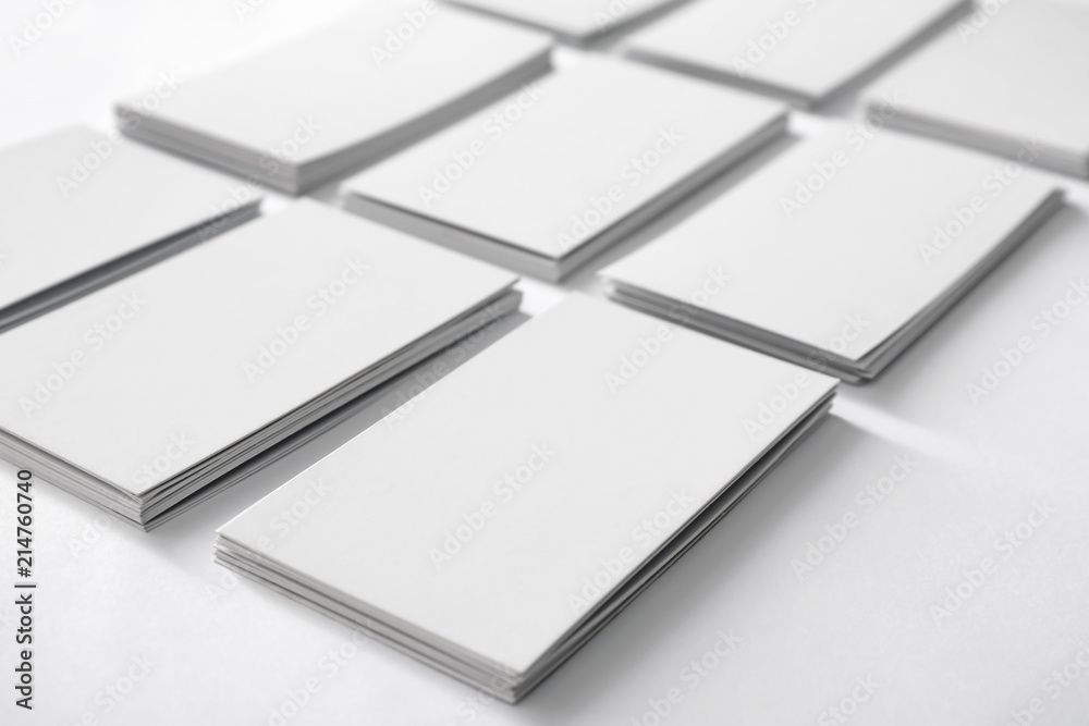 Blank business cards on white background Blank business cards on white background