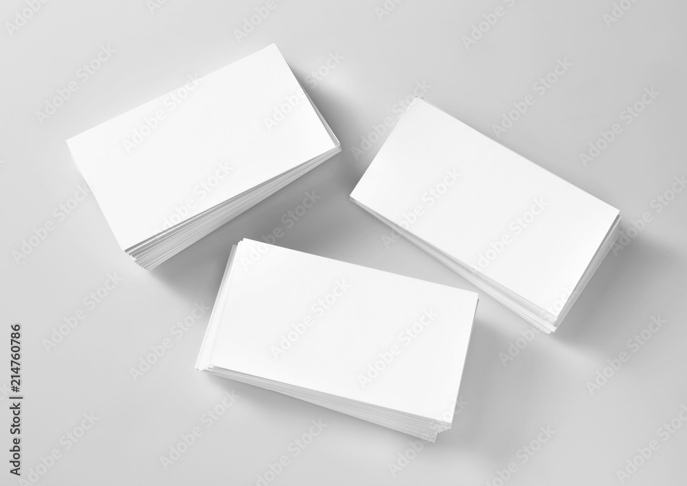 Blank business cards on white background