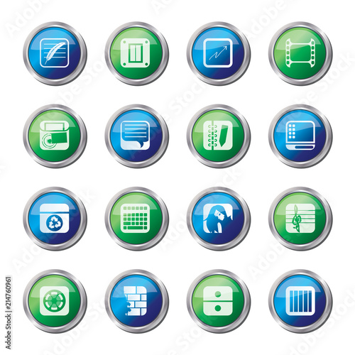 Business, Office and Mobile phone icons over colored background - Vector Icon Set