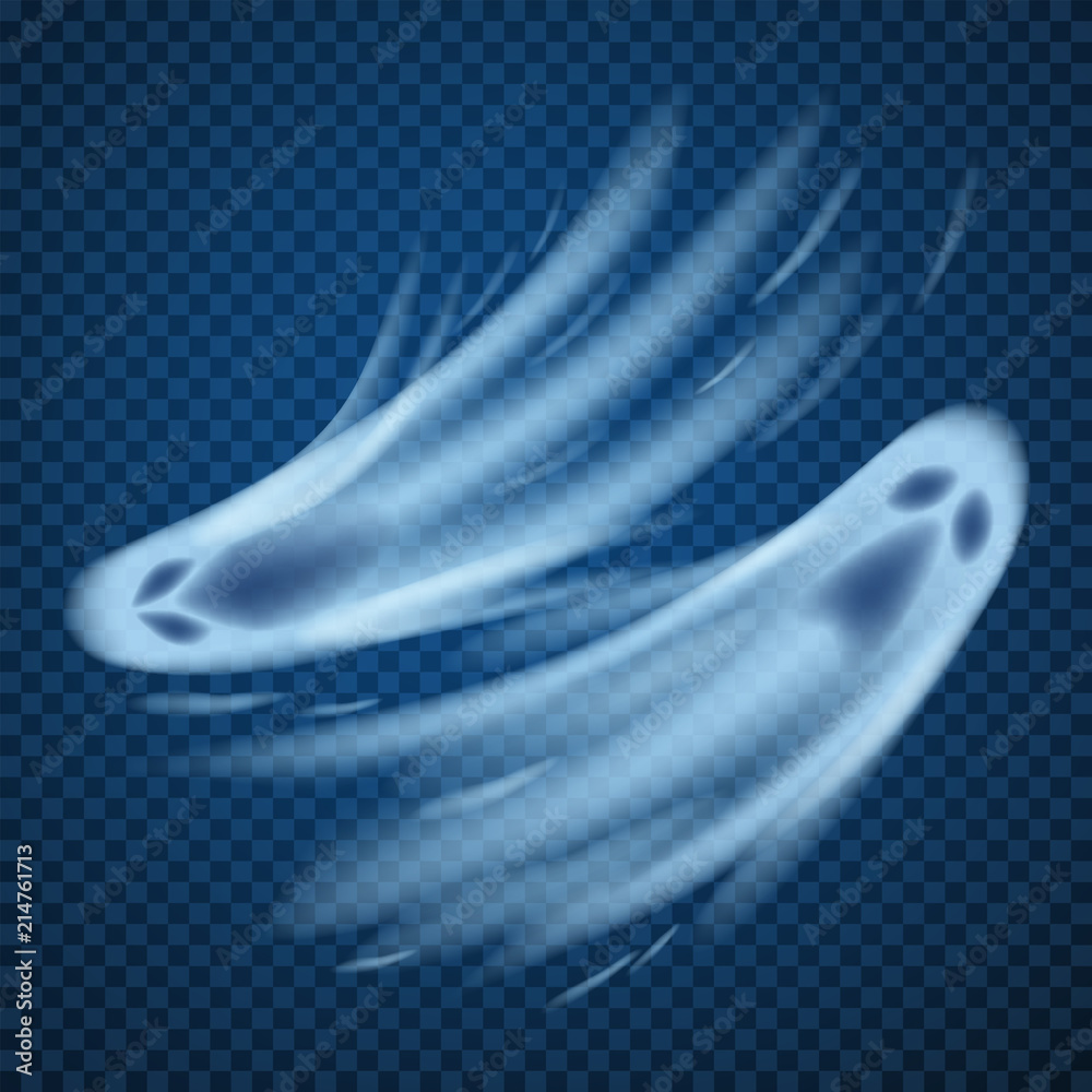Fototapeta premium Realistic ghosts isolated on transparent. Vector illustration of 3d symbol of halloween.