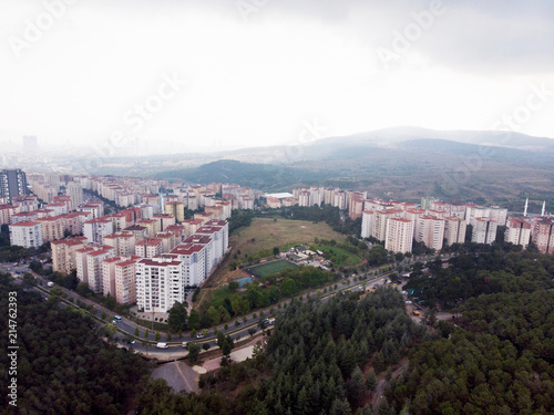 Photography Aerial Drone View of Ugur Mumcu Aydos Forest in Istanbul / Kartal