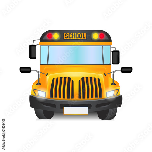 Realistic vector mesh School Bus Truck 