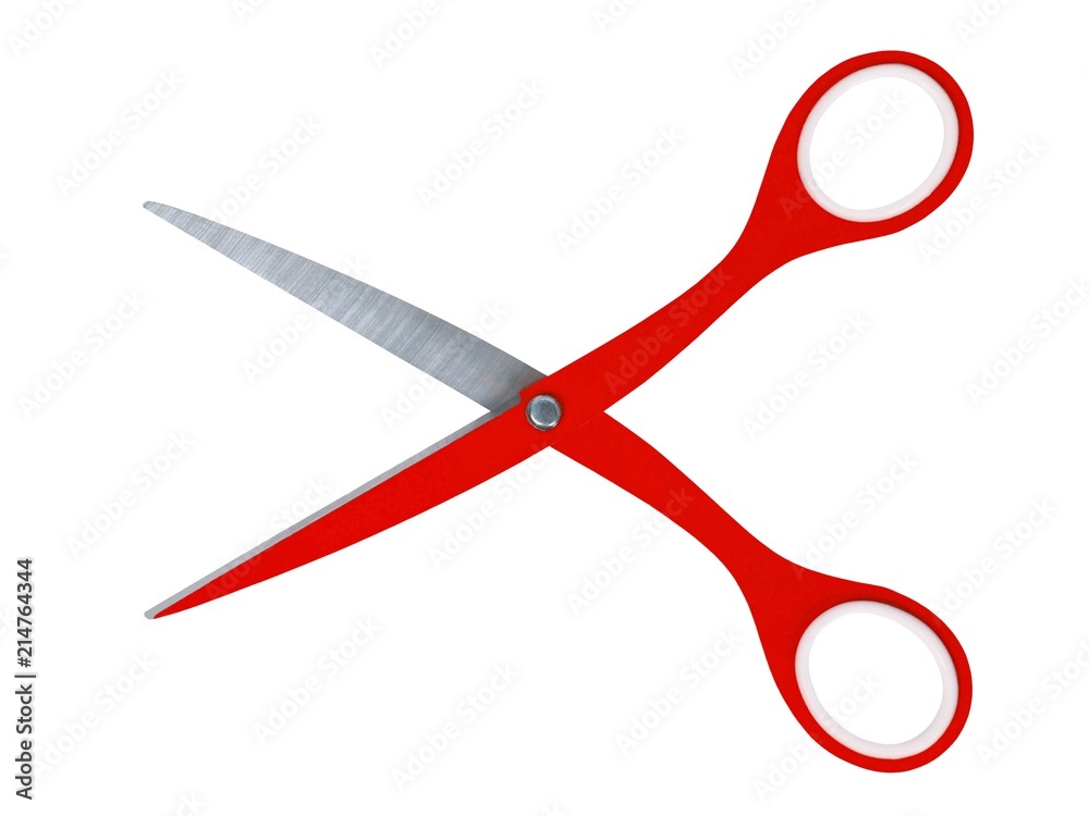 Red scissors on white Red scissors on white