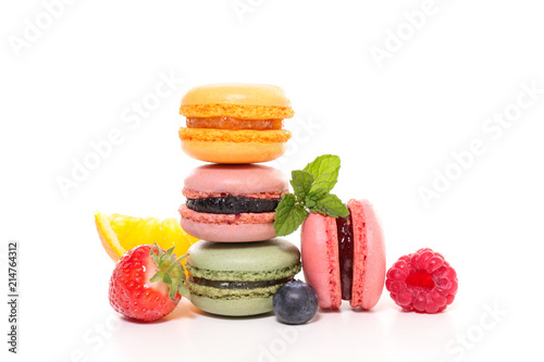 french macaroon isolated on white background