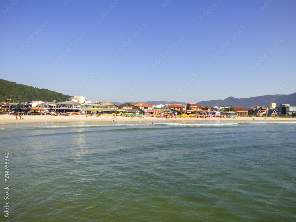 A view of Barra da Lagoa beach in Florianopolis, Brazil