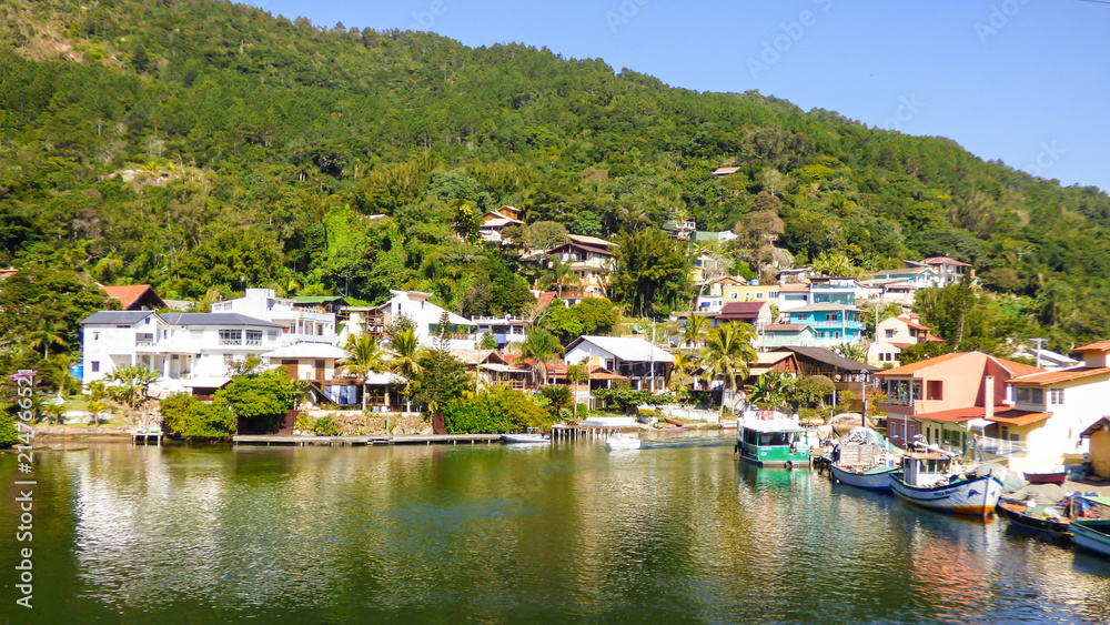 A view of Barra da Lagoa village in Florianopolis, Brazil