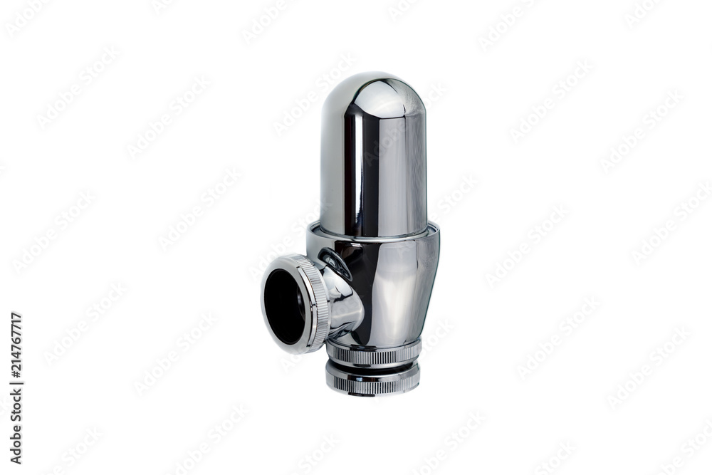 Metal bottle trap chrome plated isolated Metal bottle trap chrome plated isolated