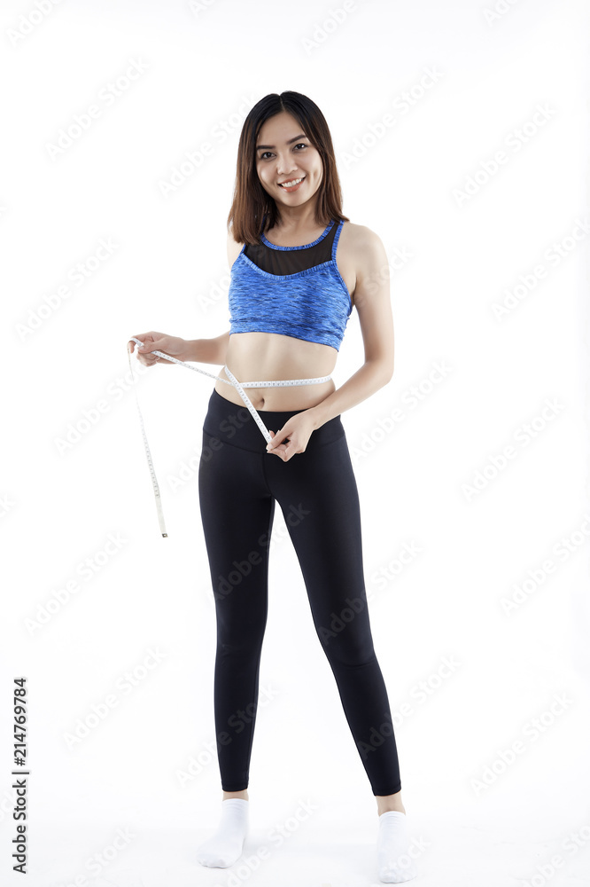 Young asian woman short hair in a fitness suit Young asian woman short hair in a fitness suit