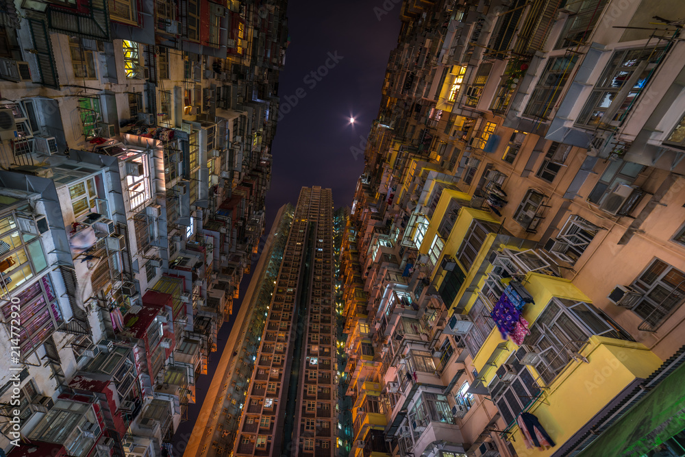 Overcrowded residential building in Hong Kong Overcrowded residential building in Hong Kong