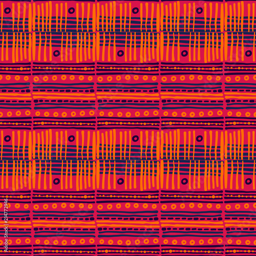 Abstract Ikat and boho style handcraft fabric pattern. Traditional Ethnic design for clothing and textile background, carpet or wallpaper