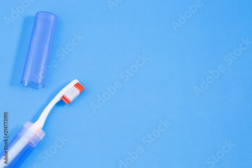 Toothbrush with plastic case - Top view