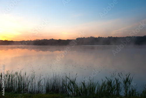 Sunrise on the Kaitra lake