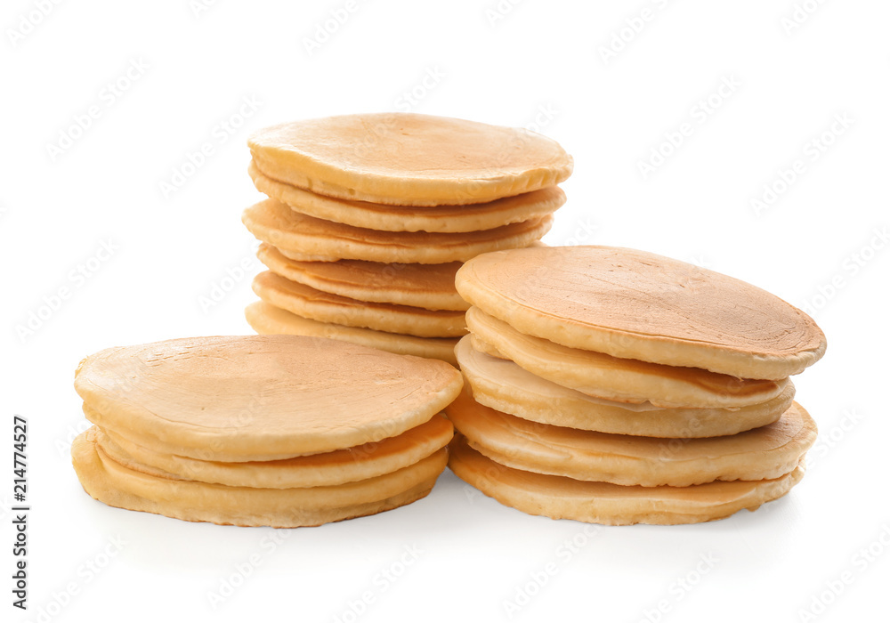Delicious pancakes on white background Delicious pancakes on white background