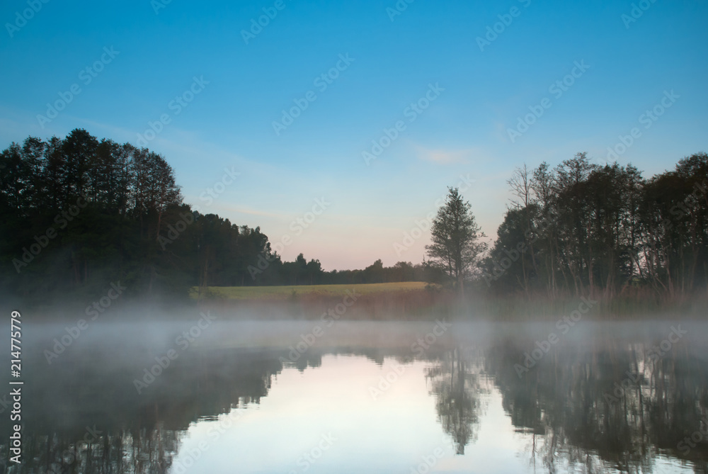 Sunrise on the Kaitra lake