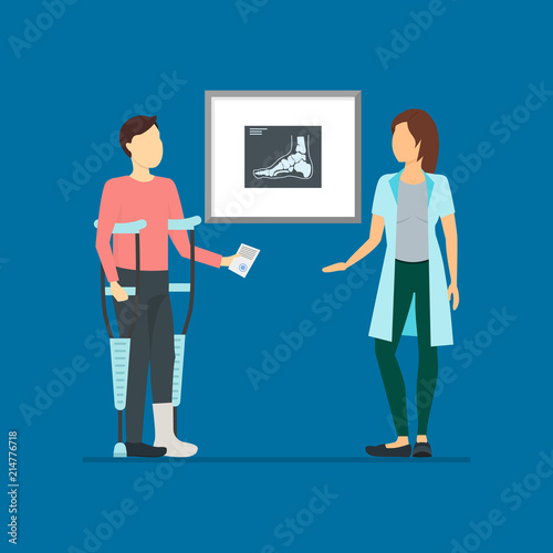 Cartoon Doctors and Patients Characters People. Vector