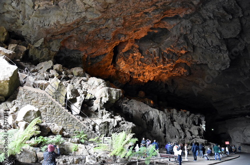 Jenolan, Australia - Jul 7, 2018. People visiting Jenolan Caves in Blue Mountains. Jenolan Caves are the largest, most spectacular and most famous caves in Australia. photo