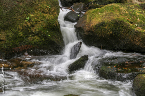 A small cascading waterfall