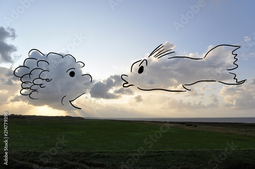 Cloudscape with an illustration by jziprian
