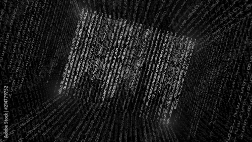 Abstract illustration. Vector streaming binary code background.