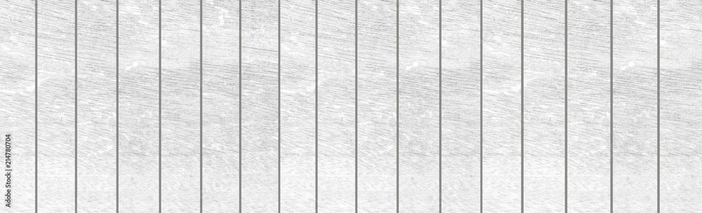 Fototapeta premium Panorama of vintage white wood texture and background seamless