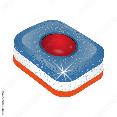 Dishwasher tablet isolated on white background. Detergent vector