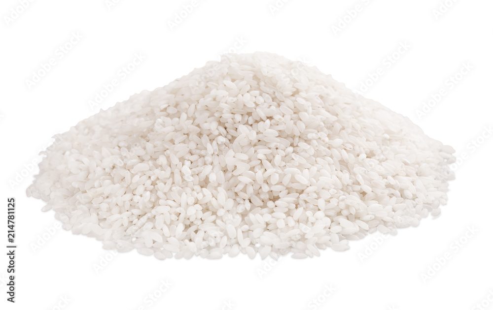 Pile of uncooked white rice isolated Pile of uncooked white rice isolated