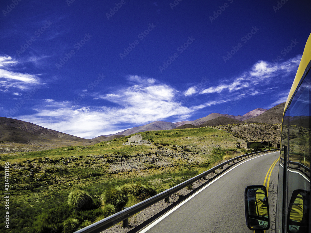 Scenery of Salta region in Argentina view from the road