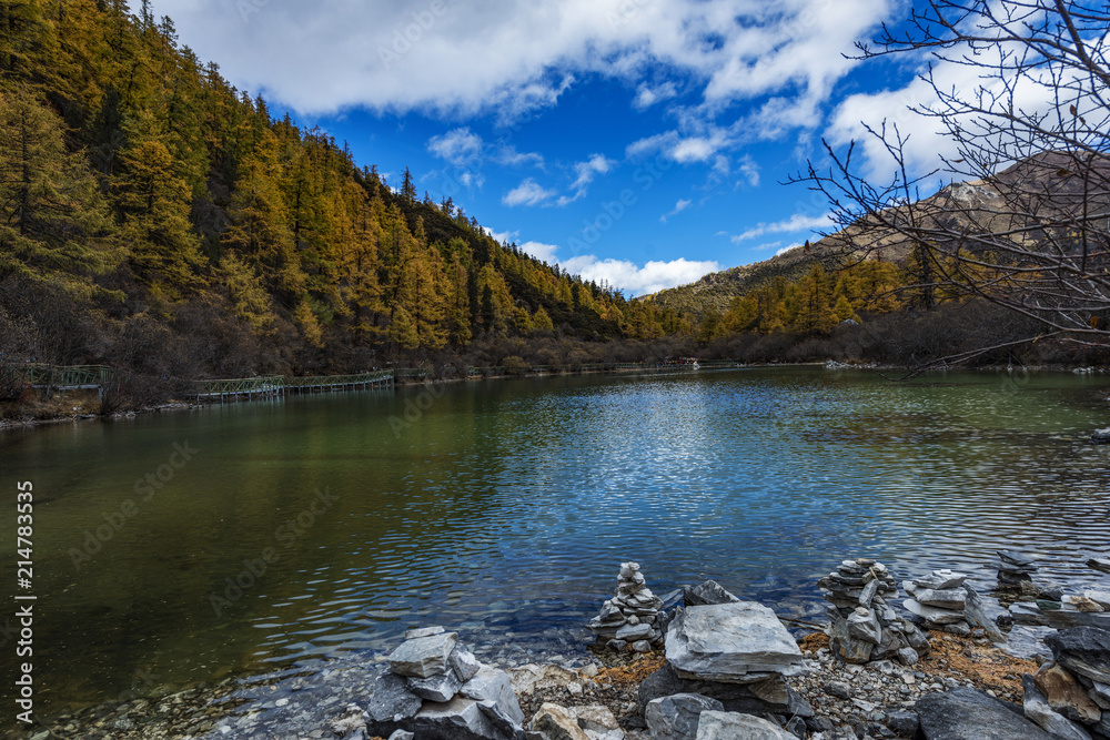 Fototapeta premium The Autumn at Yading Nature Reserve in Daocheng County ,China