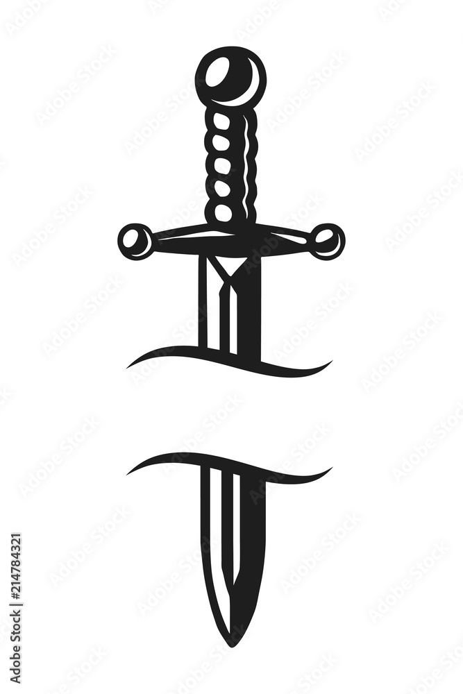 Vintage sharp dagger template Stock Vector | Adobe Stock