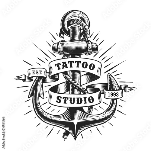 Vintage marine tattoo label