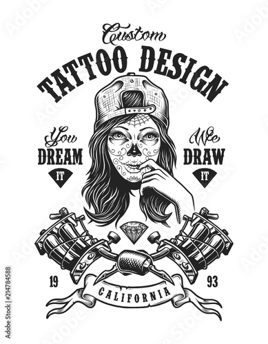 Vintage tattoo monochrome badge