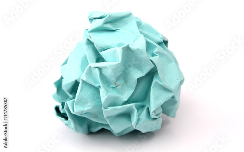 Crumpled paper against a white background.