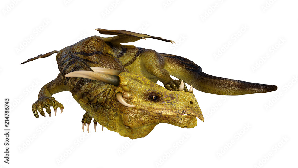 3D Rendering Fantasy Dragon on White 3D Rendering Fantasy Dragon on White