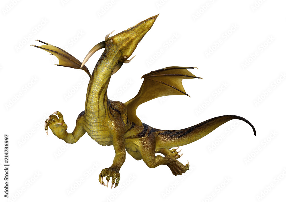 Obraz premium 3D Rendering Fantasy Dragon on White