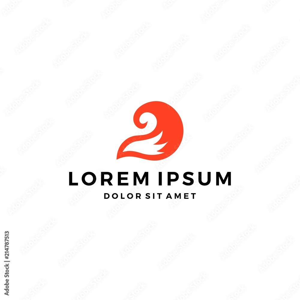 fox tail logo vector icon illustration fox tail logo vector icon illustration
