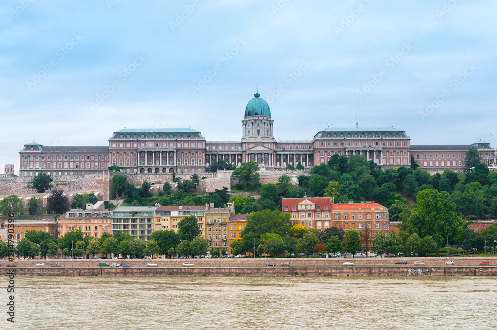  View on Buda Castle Royal Palace and Danube river in Budapest, Hungary
