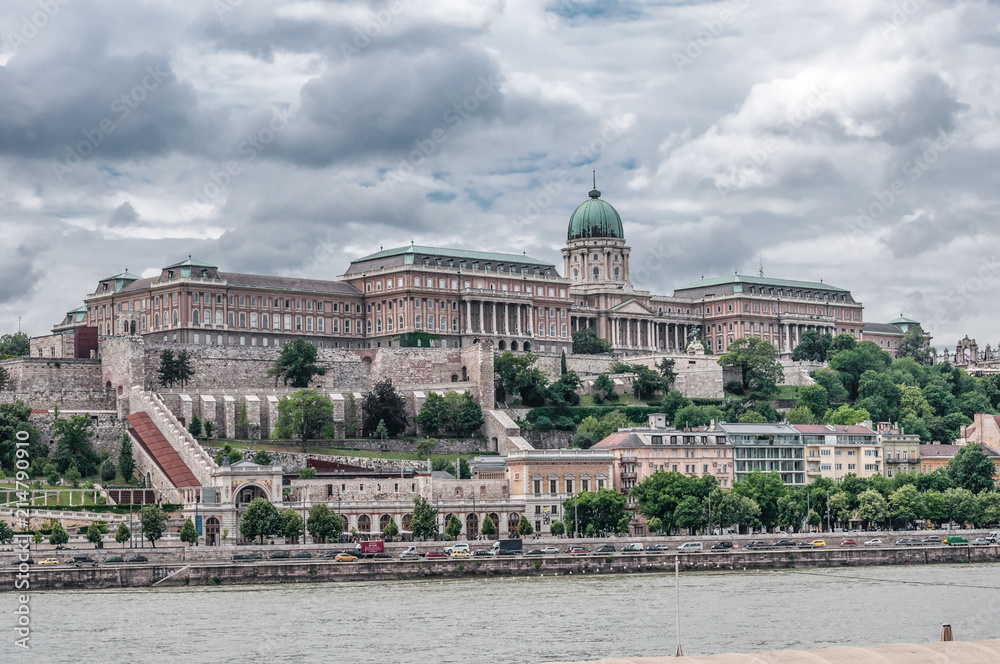  View on Buda Castle Royal Palace and Danube river in Budapest, Hungary